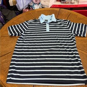 Vuga Striped Polo Shirt - Navy & Light Blue